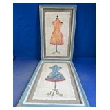 Framed Dress Form Wall Art Set