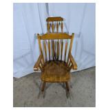 (1) Antique Wooden Spindle Arm Chair