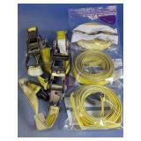 Heavy Duty Yellow Ratchet Tie Down Strap Lot