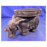 Carved Wooden Elephant Plant Stand