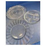Clear Pressed Glass Platter & Plate Lot
