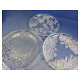 Frosted Glass Floral & Hummingbird Plates