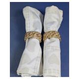 Woven Napkin Rings with Heart Pattern Linens