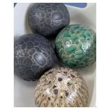 Set of 4 Decorative Ceramic Orb Spheres