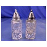(2) Cut Glass Salt & Pepper Shakers