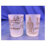 (2) Frosted Glass Novelty Shot Glasses