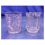 (2) Vintage Mini Glass Toothpick Holders