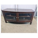 Curved Wood & Glass TV Stand / Media Console