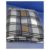 Brown & Grey Plaid Fleece Throw Blanket