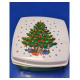 Vintage Christmas Tree Plastic Storage Container