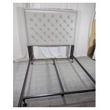 Upholstered Headboard w/ Metal Bed Frame