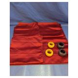 Red Cloth Napkins with Napkin Rings Set