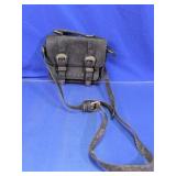 Black Faux Studded Messenger Bag