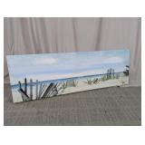 Panoramic Beach Fence Canvas Wall Art