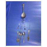 Vintage Spoon and Fork Wind Chime with Beads