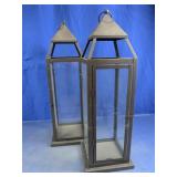 (2) Large Metal Decorative Lanterns