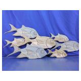 Large Distressed Metal School of Fish Wall Art