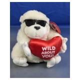 White Gorilla Plush "Wild About You" Valentine