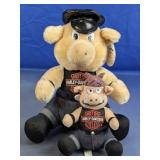 (2)Vintage Harley-Davidson Biker Hog Plush Duo