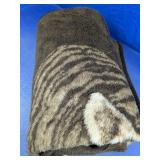 Faux Fur Tiger Stripe Plush Throw Blanket