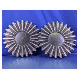 (2)Silver Sunburst Wall Mirrors Duo