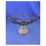 Wrought Iron Scrollwork Pedestal Bowl