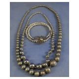 Assorted Silver-Tone Bead Necklace Trio