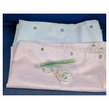 Pink & White Shower Curtain Set w/ Hooks