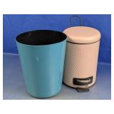 2-Piece Small Trash Can Set (Blue & Pink)