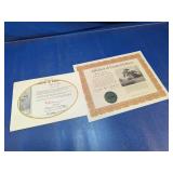 Windberg Limited Edition Certificates Lot
