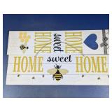 (2) Home Sweet Home Bee Wall Signs