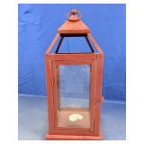 (1) Red Metal Decorative Lantern