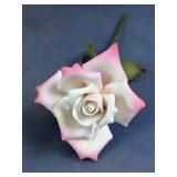 (1) Porcelain Rose Figurine (Pink & White)
