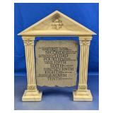 (1) Ten Commandments Column Plaque