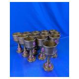 (13)Jeweled Gold Plastic Toy Goblets Lot