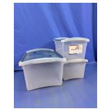 (3) Sterilite Clear Plastic Storage Bins