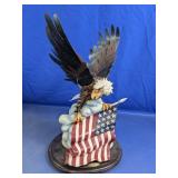 De Capoli Eagle w/ American Flag Figurine