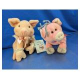 (2) Pig Plush Toys - Papel Pals  & More