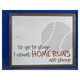 Baseball Themed Home Run Wall Sign