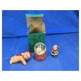 Holiday Snow Globe & Miniature Figurines Set
