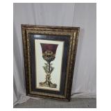 Ornate Gilt Framed Vase Decorative Wall Art