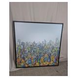 Modern Framed Cityscape Canvas Wall Art