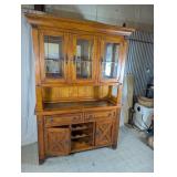 Wood Display Hutch Cabinet