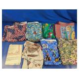 (8) Assorted Printed Fabric Pieces Lot