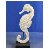 Seahorse Resin Coastal Decor Sculpture on Stand