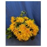 Yellow Floral Arrangement Wicker Basket Decor