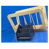 Wooden Magazine Rack and Desk Organizer Set