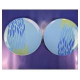 Blue Patterned Round Plates