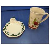 Royal Norfolk Christmas Mug and Snowman Dish Set