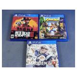 PS4 Game Lot Red Dead Crash Madden
